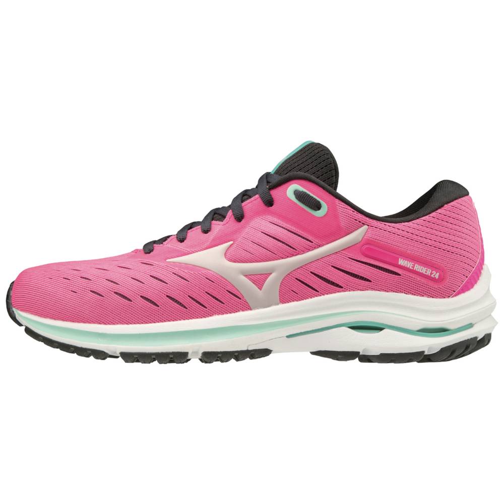 Womens Mizuno Wave Rider 24 Running Shoes Pink Philippines (LTZGOC651)